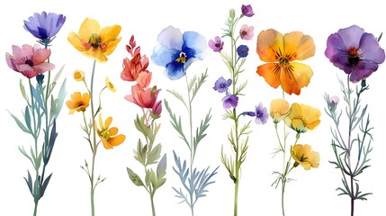 Vibrant Blooming Flowers in Meadow Burst with Color and Beauty