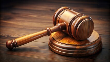 Obraz premium Wooden judge gavel top view. Law and justice concept.