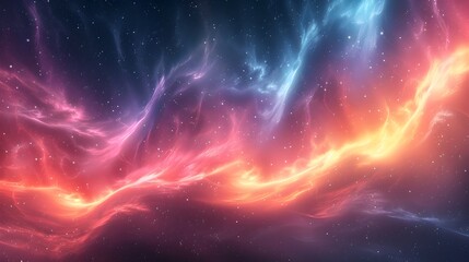 Obraz premium Vibrant Cosmic Swirl of Ionized Plasma in the Depths of the Astral Universe