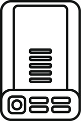 Sleek vector line art of a contemporary mobile phone, perfect for techthemed designs