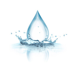Water drop falling into water on white background © New Africa