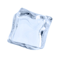 Obraz premium One crystal clear ice cube isolated on white