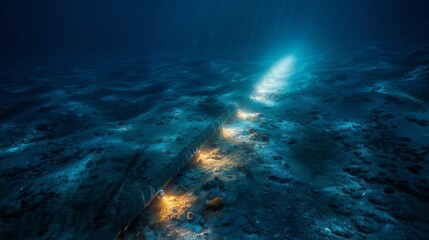 A long, narrow pipe in the ocean