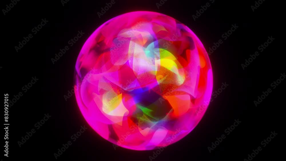 Poster magic particle sphere. computer generated 3d render