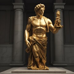 Golden statue of kronos, Greek mythology 