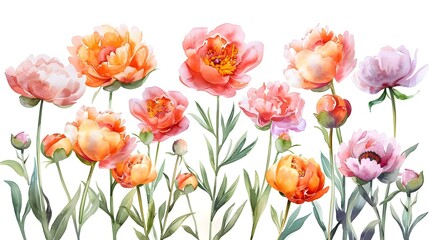 Vibrant Floral Bouquet of Peonies Tulips and Roses in Springtime Garden