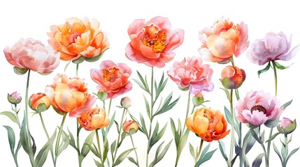 Obraz premium Vibrant Floral Bouquet of Peonies Tulips and Roses in Springtime Garden