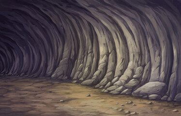 underground cave cave scene illustration