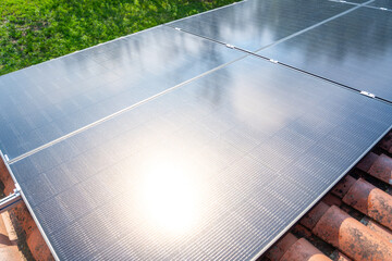 Solar Photovoltaic panels. Renewable energy eco technology. High quality photo