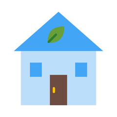 Green House Flat Icon Design