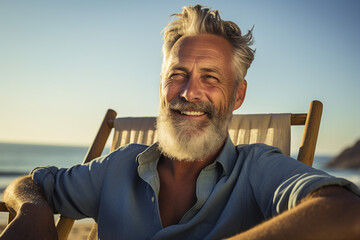 People having nice rest at the beach summer beautiful day weekend vacation time Generative AI picture