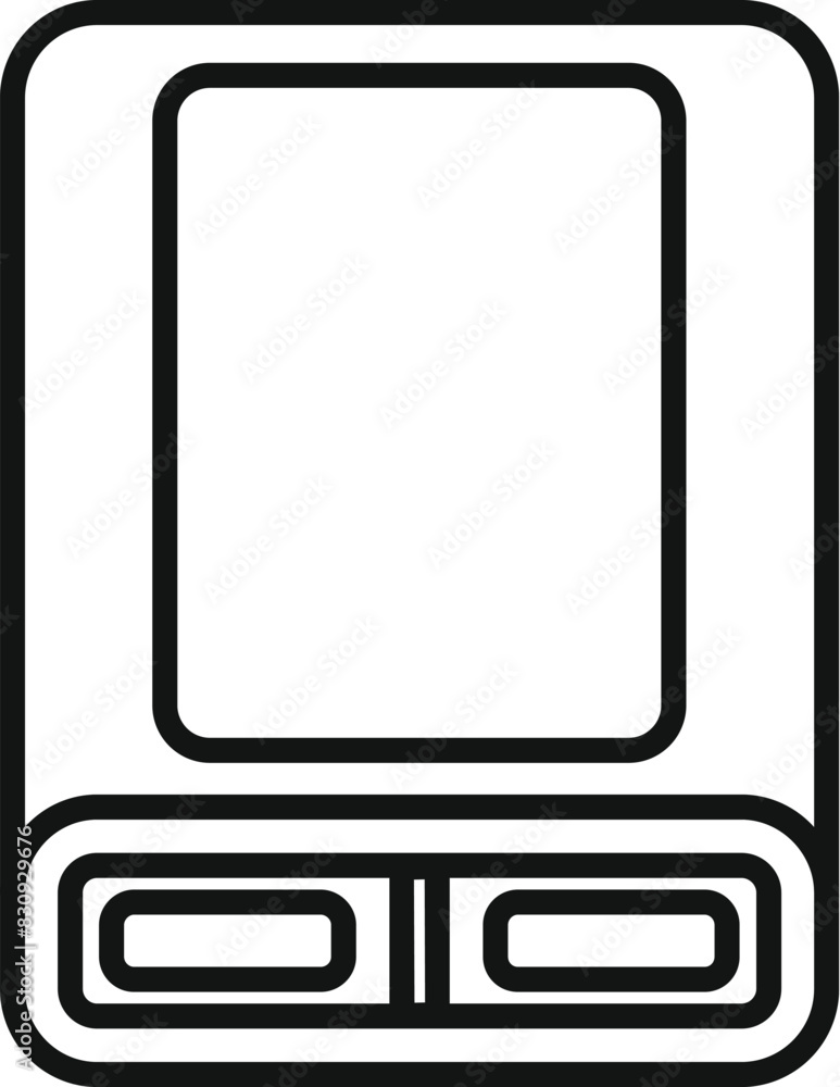 Poster simplistic line drawing of a handheld video game device, ideal for icons and instructional material