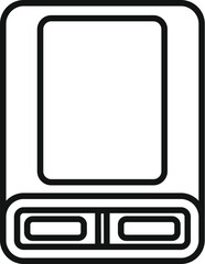 Simplistic line drawing of a handheld video game device, ideal for icons and instructional material
