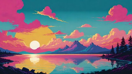 Color explosion, Natural beauty, Digital landscape