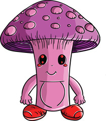 Hand drawing style of mushroom character vector.
It is suitable for food and drink icon, sign or symbol.