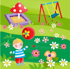Obraz premium children playing in the park
