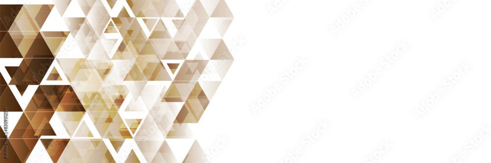 Canvas Prints white brown glossy triangles abstract technology background. geometric low poly vector banner design