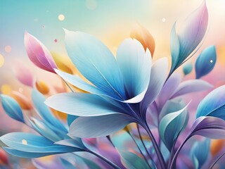 Colorful Flowers, Joyful, Artistic design, Ethereal