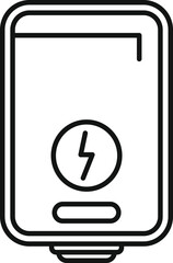 Simplistic line art of a power bank for mobile devices, ideal for techrelated content