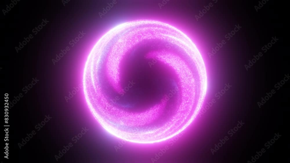 Poster magic particle sphere. computer generated 3d render