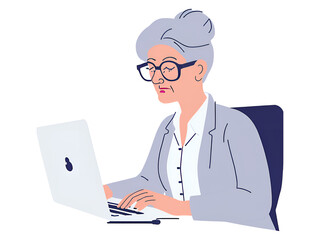 business woman  working on laptop