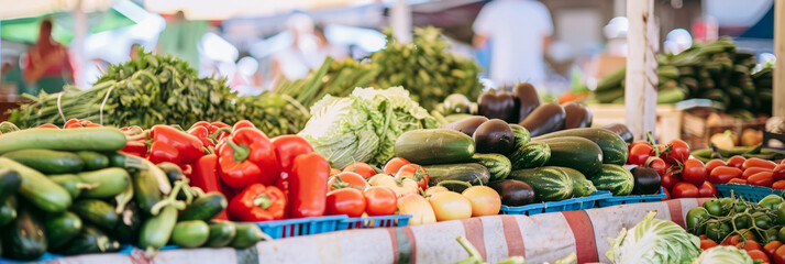 a farmer's market with fresh produce and friendly vendors