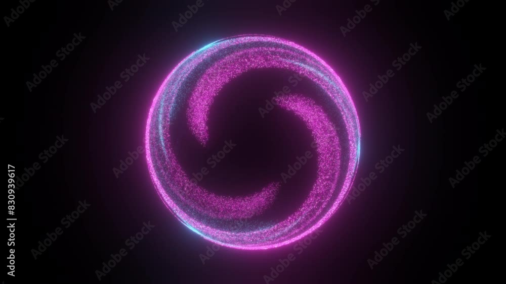 Poster magic particle sphere. computer generated 3d render