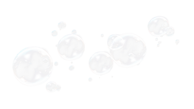 PNG isolated soap bubble effect, transparent background 