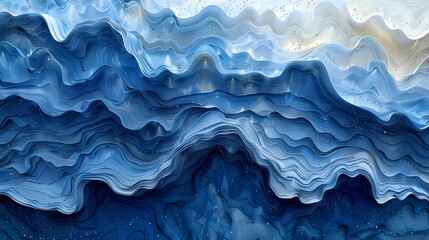 Obraz premium Blue and white lines texture mountains poster background