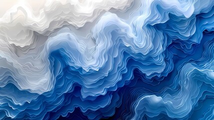 Obraz premium Blue and white lines texture mountains poster background