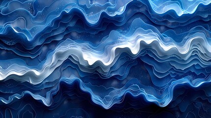 Obraz premium Blue and white lines texture mountains poster background