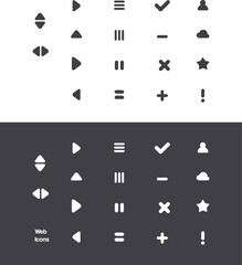 Mega set of icons. GUI basic UI UX SEO icon Essentials And Interface for web and mobile. Corporate Various Editorial star arrow direction cloud, maths design elements eps editable on gray and white BG