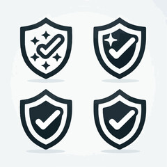 icon set of shield security concept