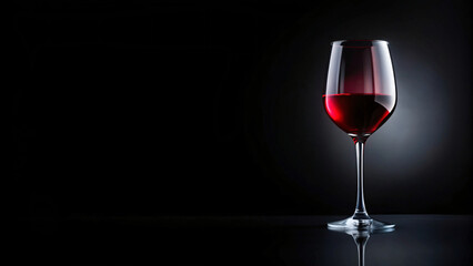 Crystal wineglass filled with a deep red liquid, reflecting a white background in its elegant isolation