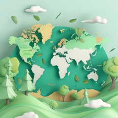 05 June, World Environment day concept 3d design.