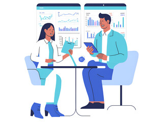 people working on tablet computer