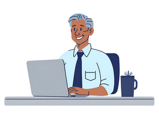man working on laptop