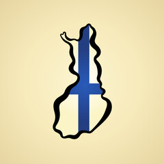 Finland - Map colored with flag