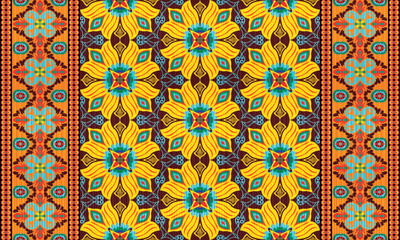 African ethnic native pattern.Traditional kente,ankara,kitenge,chitenge,capulana african wax print fabric pattern.Abstract vector motif pattern.For fabric,clothing,blanket,carpet,woven,wrap,decoration