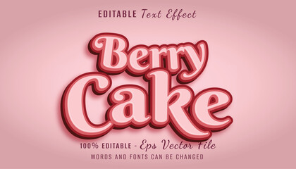berry cake 3d text effect design