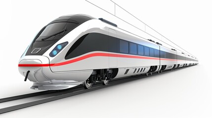 Fototapeta premium High speed train in modern design isolated on white background