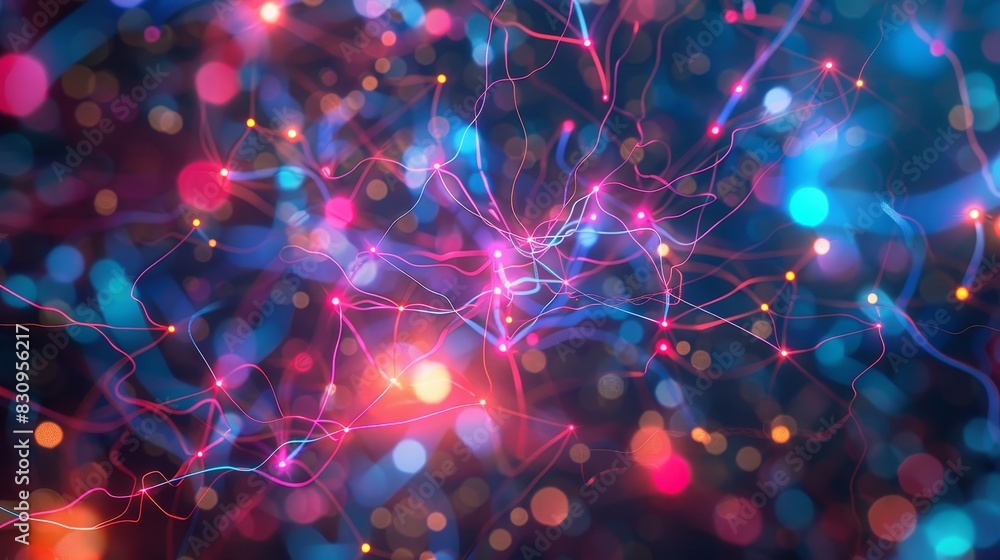 Aufkleber abstract colorful background with vibrant lights and bokeh effect, ideal for modern design projects,