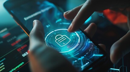 cyber security and Security password login online concept  Hands typing and entering username and password of social media log in with smartphone to an online bank account data protect : Generative AI