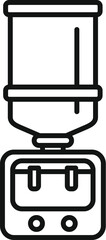 Black and white line art of a modern kitchen blender suitable for icon or infographic use.