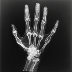 X-ray reveals intricate hand bones in vibrant detail