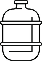 Black and white outline vector graphic of a portable water bottle