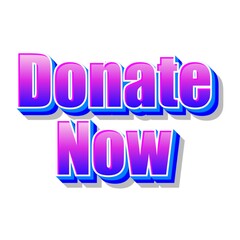 3D Donate now text poster