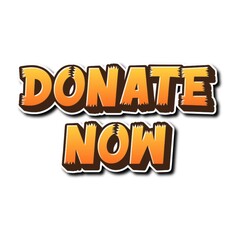 3D Donate now text poster