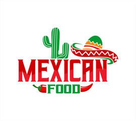Fototapeta premium mexican food vector logo sticker sombrero hat symbol for Mexican restaurant
