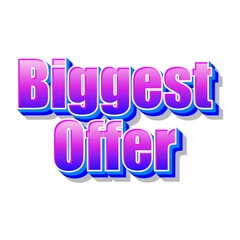 3D Biggest offer text poster